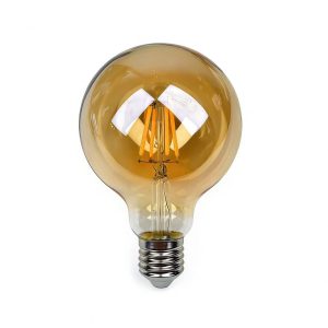 led filament globe bulb g95 milky glass