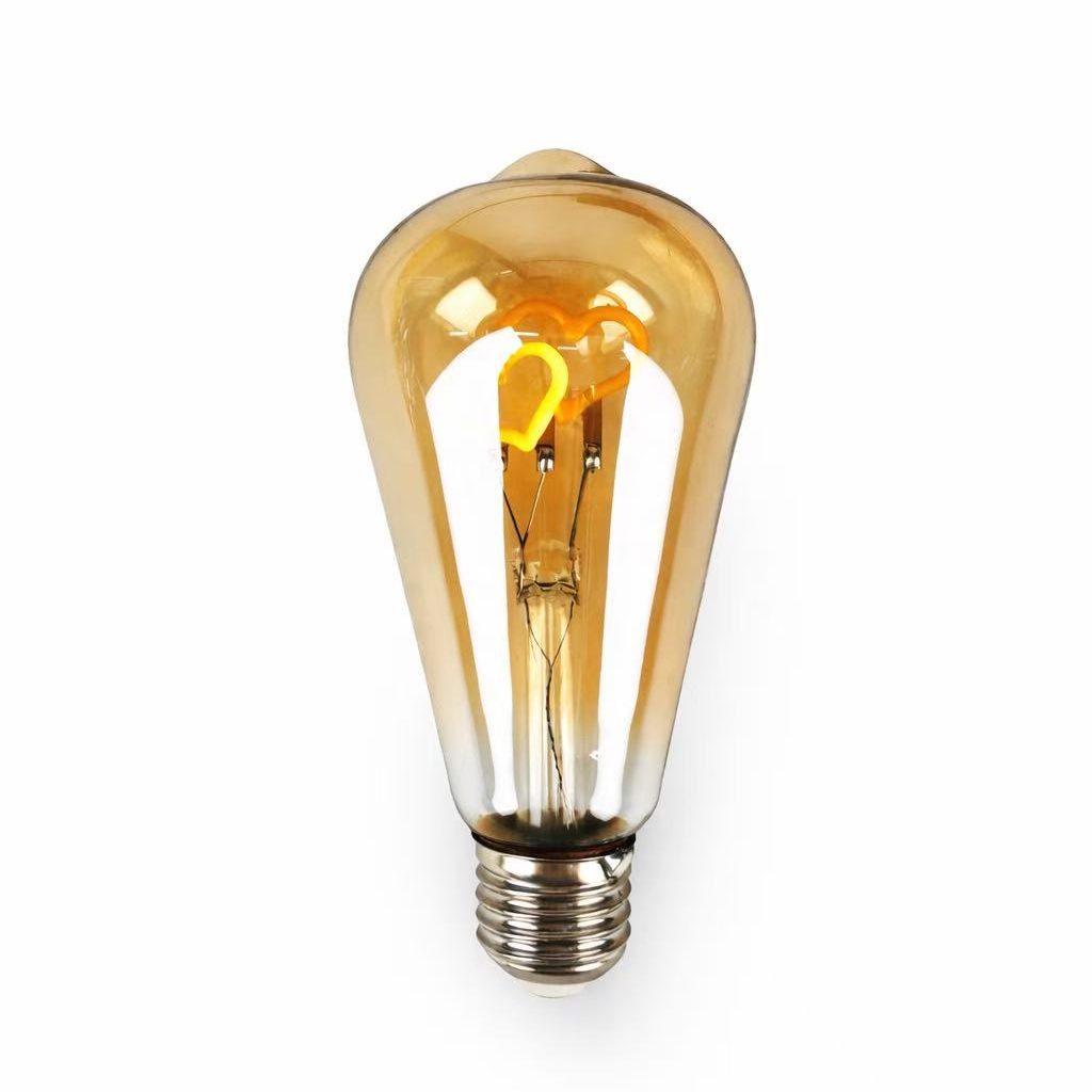 amber I love you LED filament bulb vintage decorative light