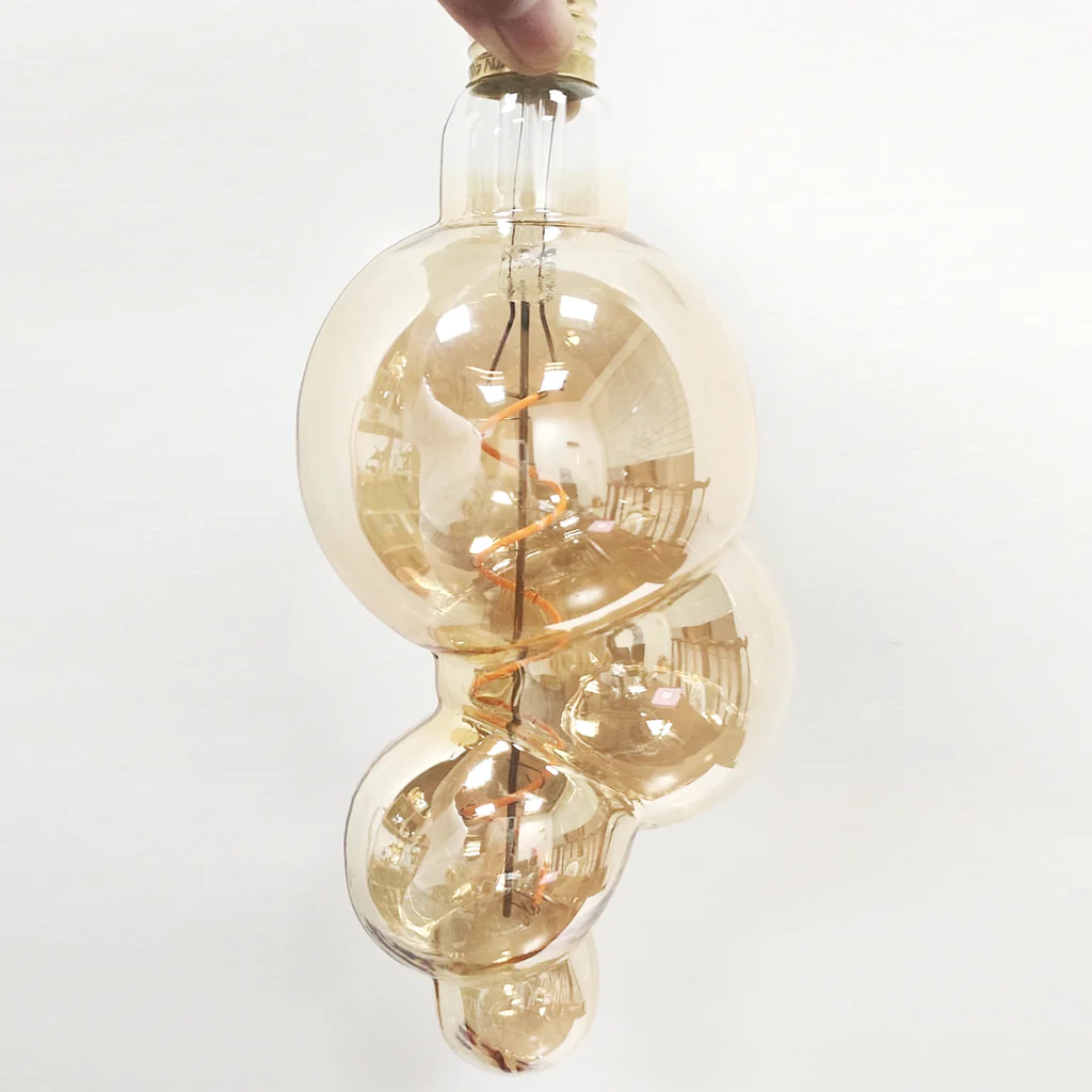bubble led filament bulb grey gold decorative