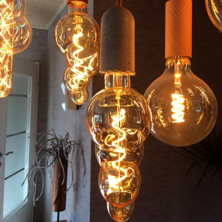 Premium 5W Bubble LED Filament Bulb Grey Gold Dimmable Decorative Light - Image 4