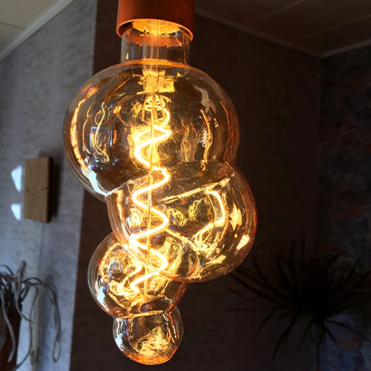 Premium 5W Bubble LED Filament Bulb Grey Gold Dimmable Decorative Light - Image 5