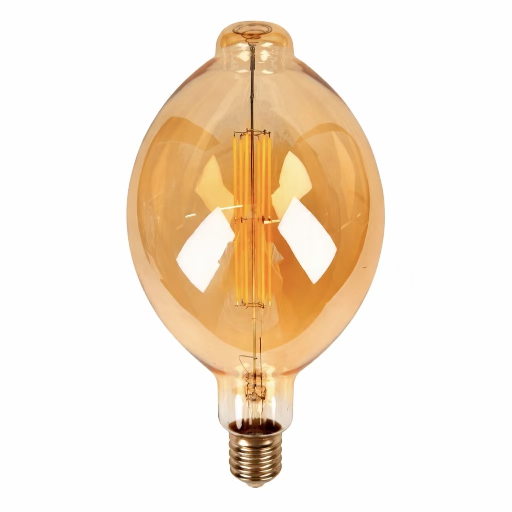 LED Large Amber Decorative Filament Bulb – Ceramic Filament, 12W, Dimmable, Flicker-Free