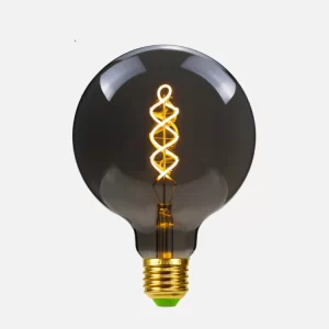 smoke grey double spiral LED filament bulb