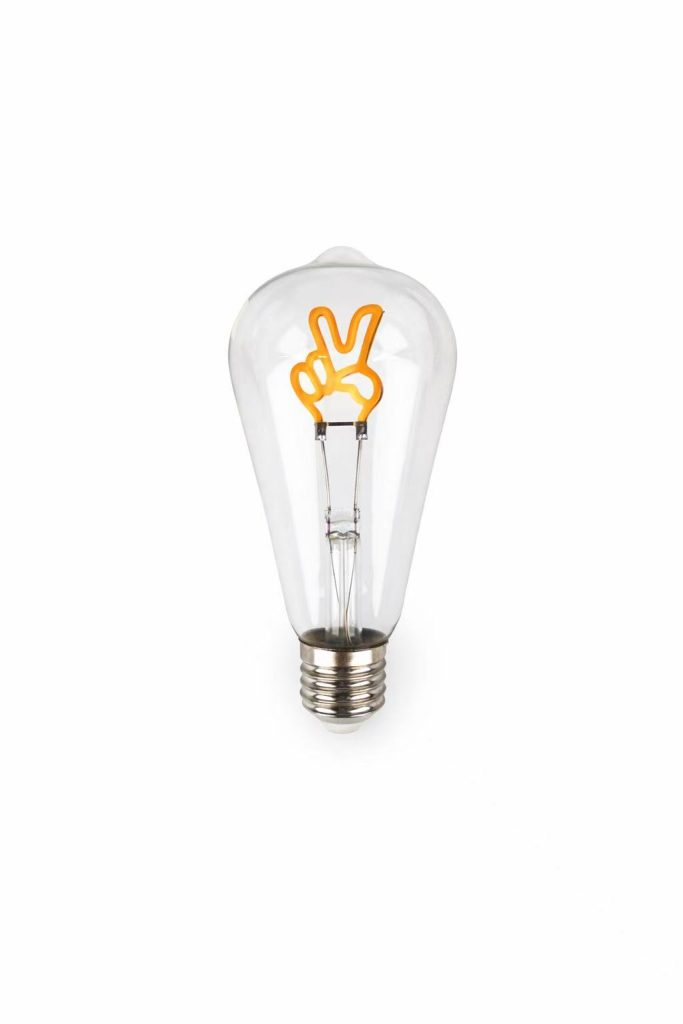 Custom Peace Hand LED Filament Bulb Creative Decorative Light