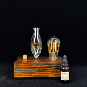 edison style aroma diffuser smoke mist vintage bulb essential oil diffuser wooden base