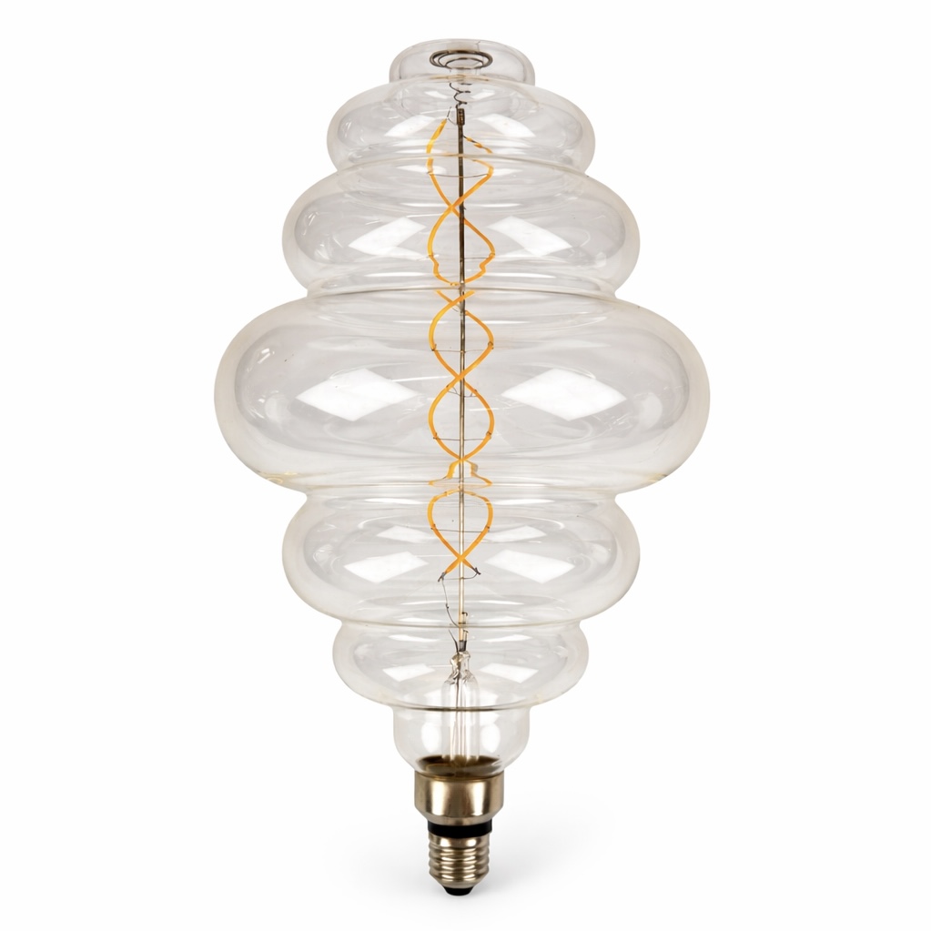 bubble LED filament bulb spiral design decorative glass E27