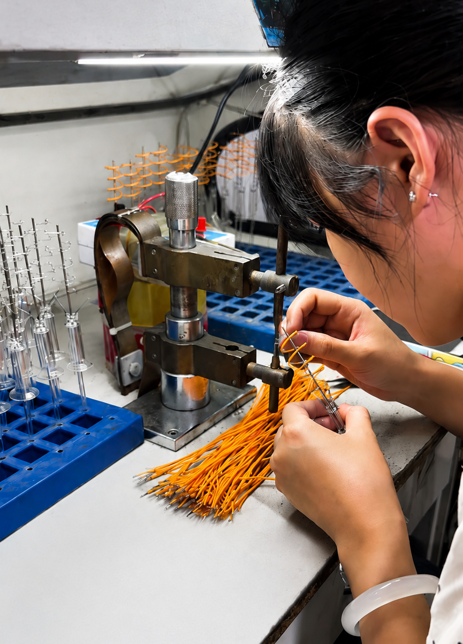 AromaLight LED filament bulb sealing and inert gas filling process