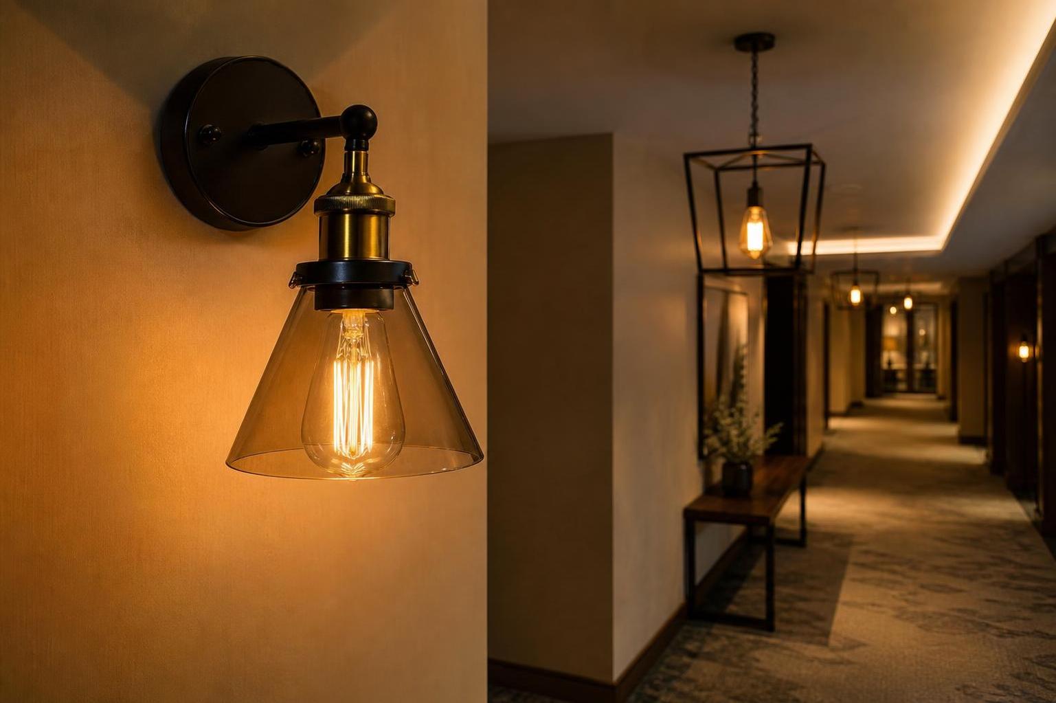 Decorative LED filament bulb showing internal heat flow toward the glass envelope