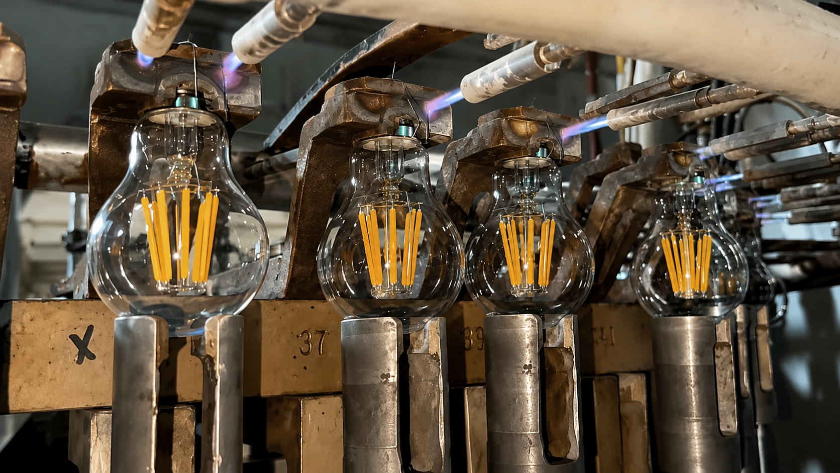 AromaLight LED filament bulb filament welding production process