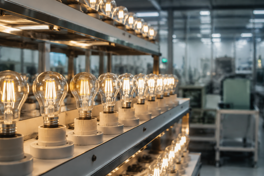 Continuous Aging for LED Filament Bulb Quality Control